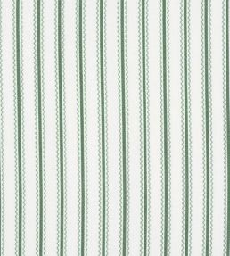 Birdie Ticking Stripe Fabric by Schumacher Leaf Green