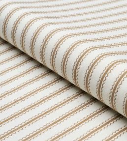 Birdie Ticking Stripe Fabric by Schumacher Neutral