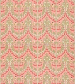 Birds & Cherries Cotton Fabric by GP & J Baker Coral