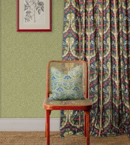 Birds & Cherries Cotton Fabric by GP & J Baker Red/Green