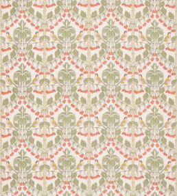 Birds & Cherries Cotton Fabric by GP & J Baker Red/Green