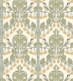 Birds & Cherries Wallpaper by GP & J Baker Aqua