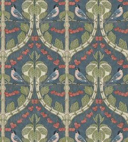 Birds & Cherries Wallpaper by GP & J Baker Indigo