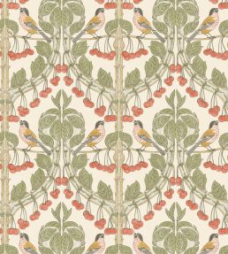 Birds & Cherries Wallpaper by GP & J Baker Red/Green