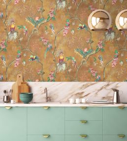 Birds In Paradise Wallpaper by Brand McKenzie Gold