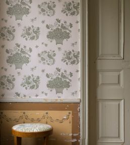 Birds Nest Wallpaper by Langelid Von Bromssen Celadon