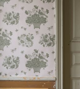 Birds Nest Wallpaper by Langelid Von Bromssen Celadon