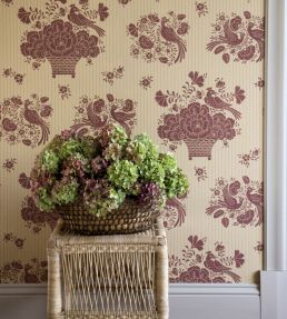 Birds Nest Wallpaper by Langelid Von Bromssen Falu Red