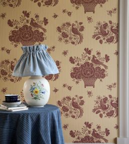 Birds Nest Wallpaper by Langelid Von Bromssen Falu Red
