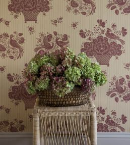 Birds Nest Wallpaper by Langelid Von Bromssen Falu Red