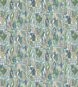 Bistro Fabric by Osborne & Little Indigo/Leaf