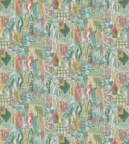 Bistro Fabric by Osborne & Little Turquoise/Coral
