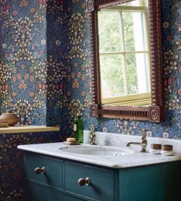 Blackthorn Wallpaper by Morris & Co Indigo
