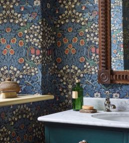 Blackthorn Wallpaper by Morris & Co Indigo