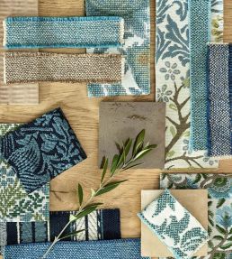 Blackthorn Weave Outdoor Fabric by Morris & Co Indigo