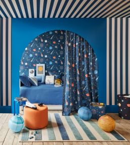 Blast Off Wallpaper by Villa Nova Blue