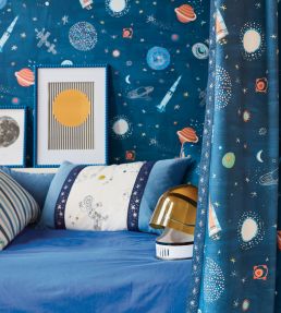 Blast Off Wallpaper by Villa Nova Blue