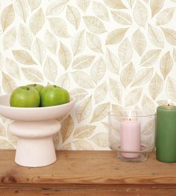 Bliss Wallpaper by Caselio Blanc Or