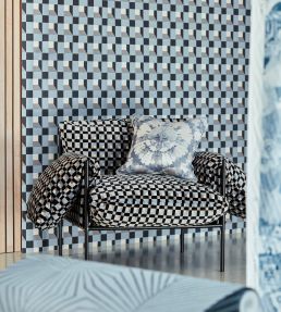 Blocks Wallpaper by Harlequin Cornflower / Black Earth / Sketched