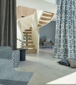 Blocks Wallpaper by Harlequin Cornflower / Black Earth / Sketched