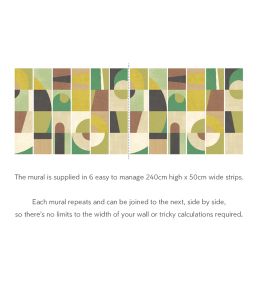 Blocky Mural by Ohpopsi Earth & Mustard