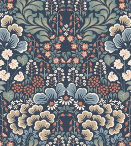 Blomstervall Wallpaper by Borastapeter Blue