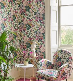 Bloom Wallpaper by Clarke & Clarke Amethyst