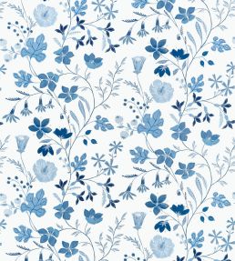 Bloom Fabric by Thibaut Blue and White
