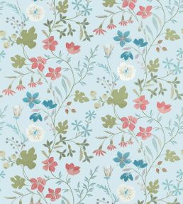 Bloom Fabric by Thibaut Spa Blue