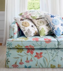 Bloom Fabric by Thibaut Spa Blue