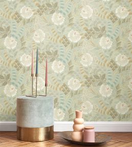 Bloomsbury Wallpaper by Casadeco Vert Amande