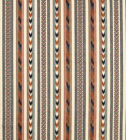 Bloomsbury Stripe Fabric by Morris & Co Russet/Indigo