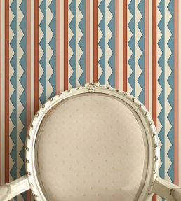 Bloomsbury Stripes Wallpaper by Ottoline Denim Blue