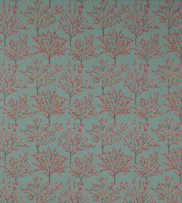 Blossom Tree Fabric by Jane Churchill Aqua / Pink