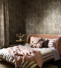 Blossom Wallpaper by Woodchip & Magnolia Brown & Blush