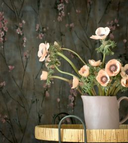 Blossom Wallpaper by Woodchip & Magnolia Brown & Blush