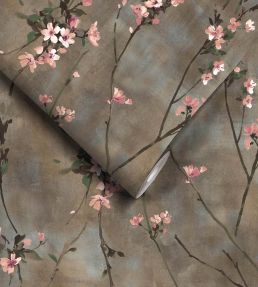 Blossom Wallpaper by Woodchip & Magnolia Brown & Blush
