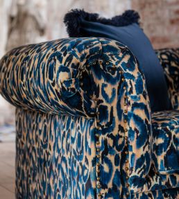 Blu Selvaggio Fabric by MINDTHEGAP Blue
