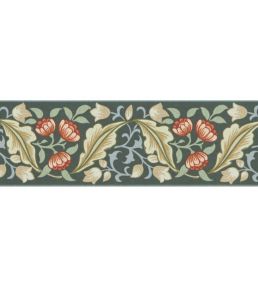 Bluebell & Peony Border Wallpaper by Morris & Co Bayleaf/Manilla