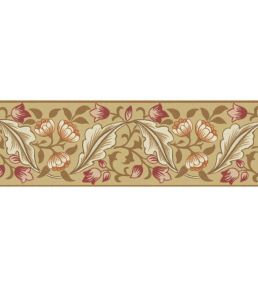 Bluebell & Peony Border Wallpaper by Morris & Co Gold/Madder
