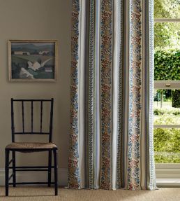 Bluebell & Peony Embroidery Fabric by Morris & Co Rose/Woad