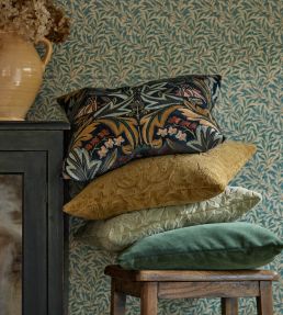 Bluebell Embroidery Fabric by Morris & Co Indigo/Russet