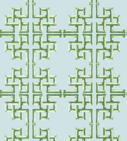 Boca Bamboo Wallpaper by Thibaut Green and Blue