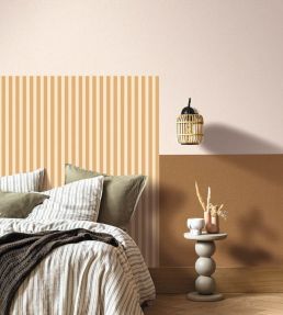 Bold Line Wallpaper by Caselio Rose orange