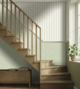 Bold Line Wallpaper by Caselio Vert amande
