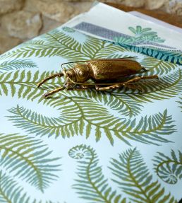 Bombe's Fernery Wallpaper by Josephine Munsey Olive and Celadon