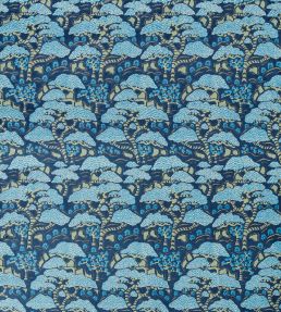 Bonsai & Gingko Fabric by Sanderson Blue