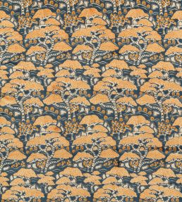 Bonsai & Gingko Fabric by Sanderson Midnight / Orange