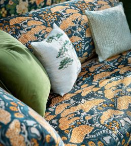 Bonsai & Gingko Fabric by Sanderson Midnight / Orange