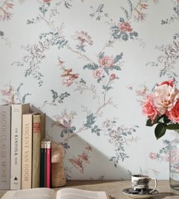 Boscobel Wallpaper by Nina Campbell Chocolate/Rose